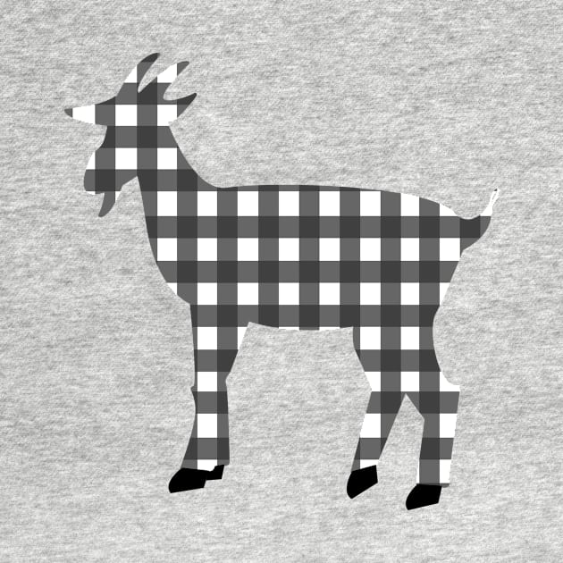 Lispe Goat with Black and White Gingham Check by Lispe